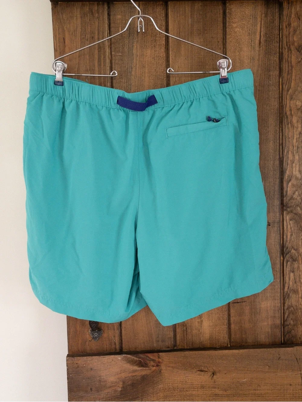 L.L. Bean Men's Blue Green Swim Shorts Trunks Lined Pockets XL Classic